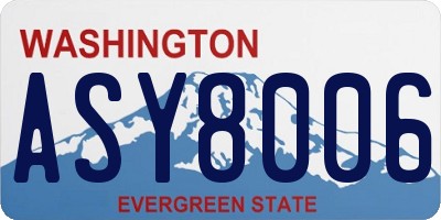 WA license plate ASY8006