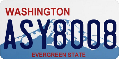 WA license plate ASY8008