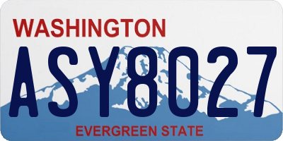 WA license plate ASY8027