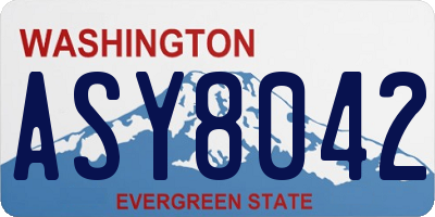 WA license plate ASY8042