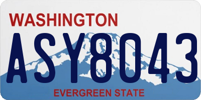 WA license plate ASY8043