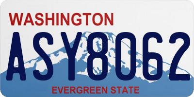 WA license plate ASY8062