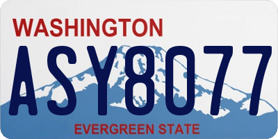 WA license plate ASY8077