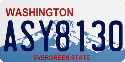 WA license plate ASY8130