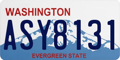 WA license plate ASY8131