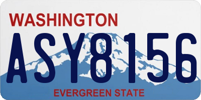WA license plate ASY8156