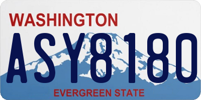 WA license plate ASY8180
