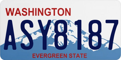 WA license plate ASY8187