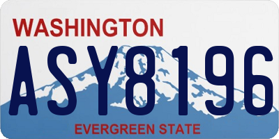WA license plate ASY8196