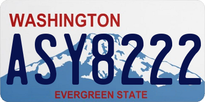 WA license plate ASY8222