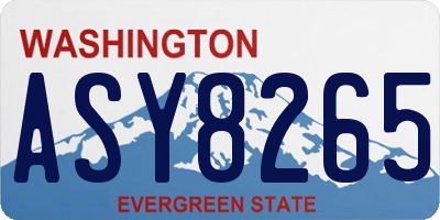WA license plate ASY8265