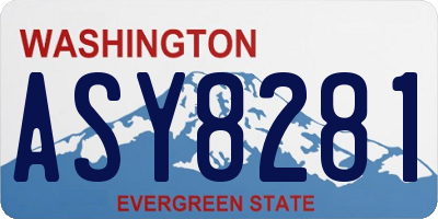 WA license plate ASY8281
