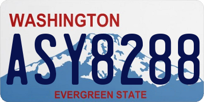 WA license plate ASY8288