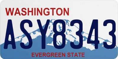WA license plate ASY8343