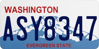 WA license plate ASY8347