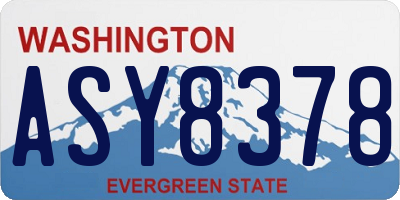WA license plate ASY8378