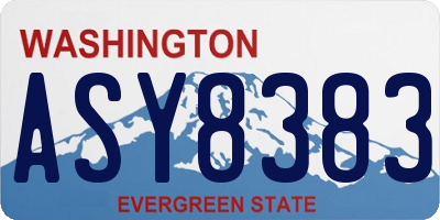 WA license plate ASY8383