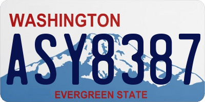 WA license plate ASY8387