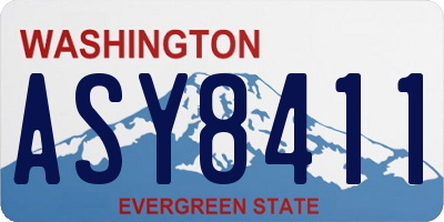 WA license plate ASY8411