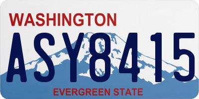WA license plate ASY8415