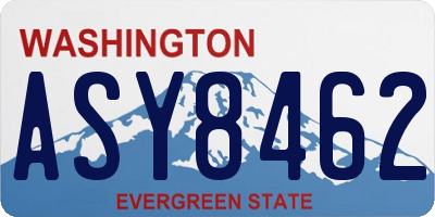 WA license plate ASY8462