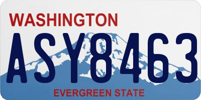 WA license plate ASY8463