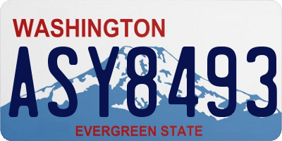 WA license plate ASY8493