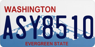 WA license plate ASY8510