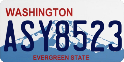 WA license plate ASY8523