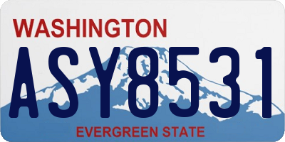 WA license plate ASY8531