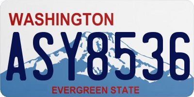 WA license plate ASY8536