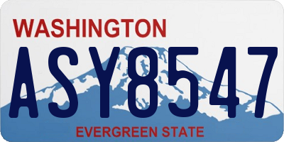 WA license plate ASY8547