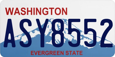 WA license plate ASY8552
