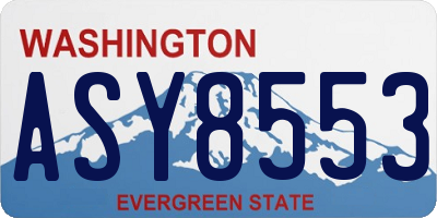 WA license plate ASY8553