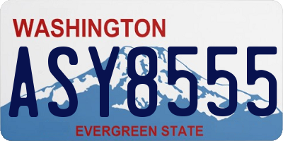 WA license plate ASY8555
