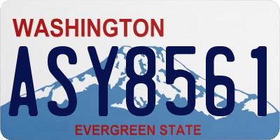 WA license plate ASY8561