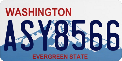 WA license plate ASY8566