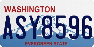 WA license plate ASY8596