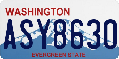 WA license plate ASY8630