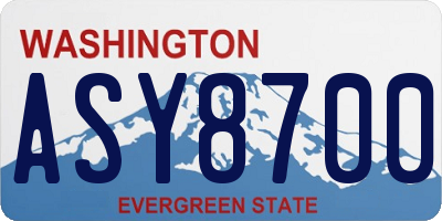 WA license plate ASY8700