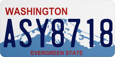 WA license plate ASY8718