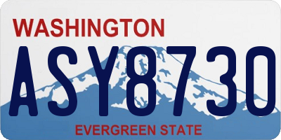 WA license plate ASY8730