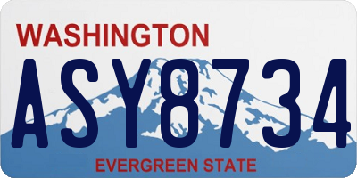 WA license plate ASY8734