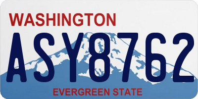 WA license plate ASY8762