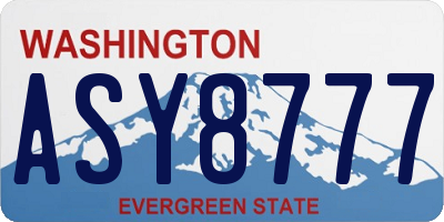 WA license plate ASY8777