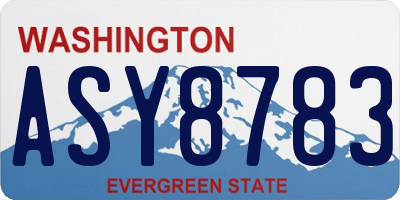 WA license plate ASY8783