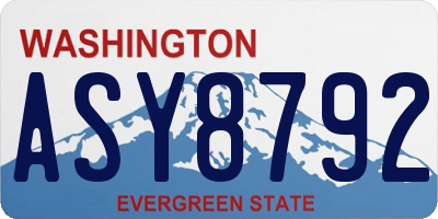 WA license plate ASY8792