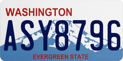 WA license plate ASY8796