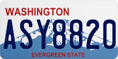 WA license plate ASY8820