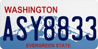WA license plate ASY8833